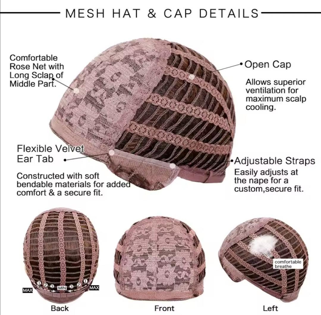 Short natural looking brown synthetic bob with silver subtle highlights and bangs